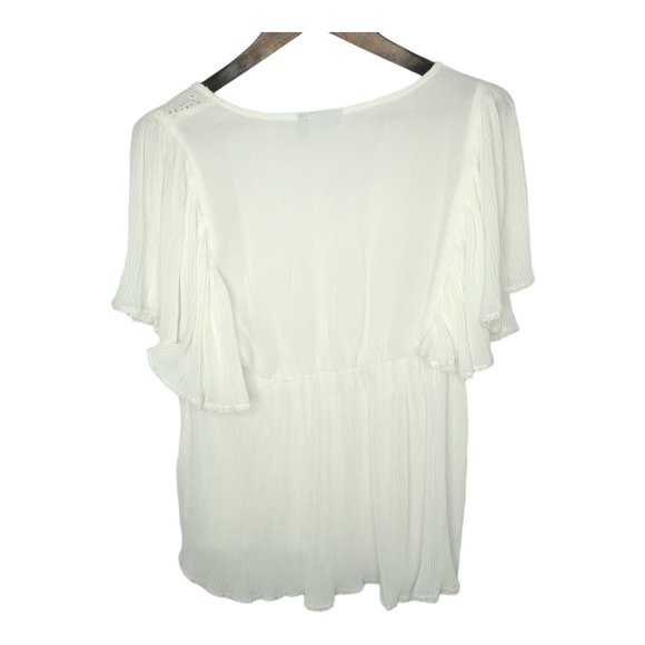 ASOS Design Eyelet Top Pleated Flutter Sleeve Size 10 - Picture 2 of 4